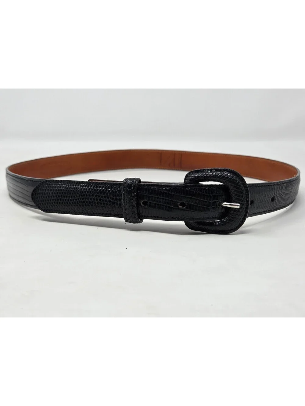 LAI California Genuine Lizard Leather Black Belt Size Medium